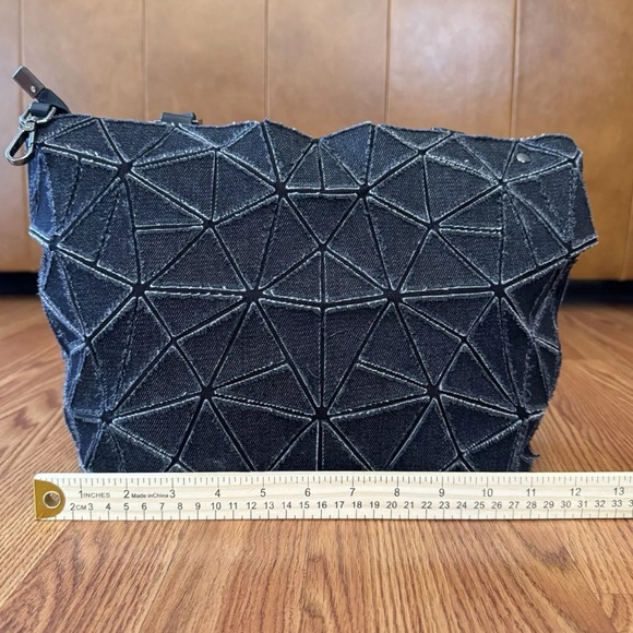 ❌ SOLD ❌ Vintage Issey Miyake Bao Bao Bag Black Distressed Denim Y2K *No Shoulde - Picture 11 of 13